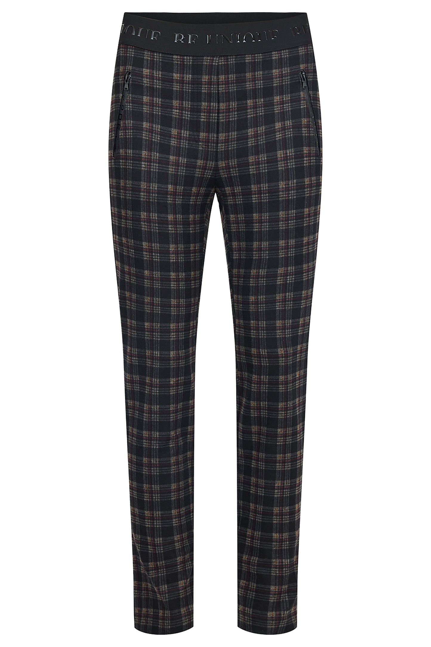 Robell Check Slim Fit Nelly Trousers Black 53446-55014-90