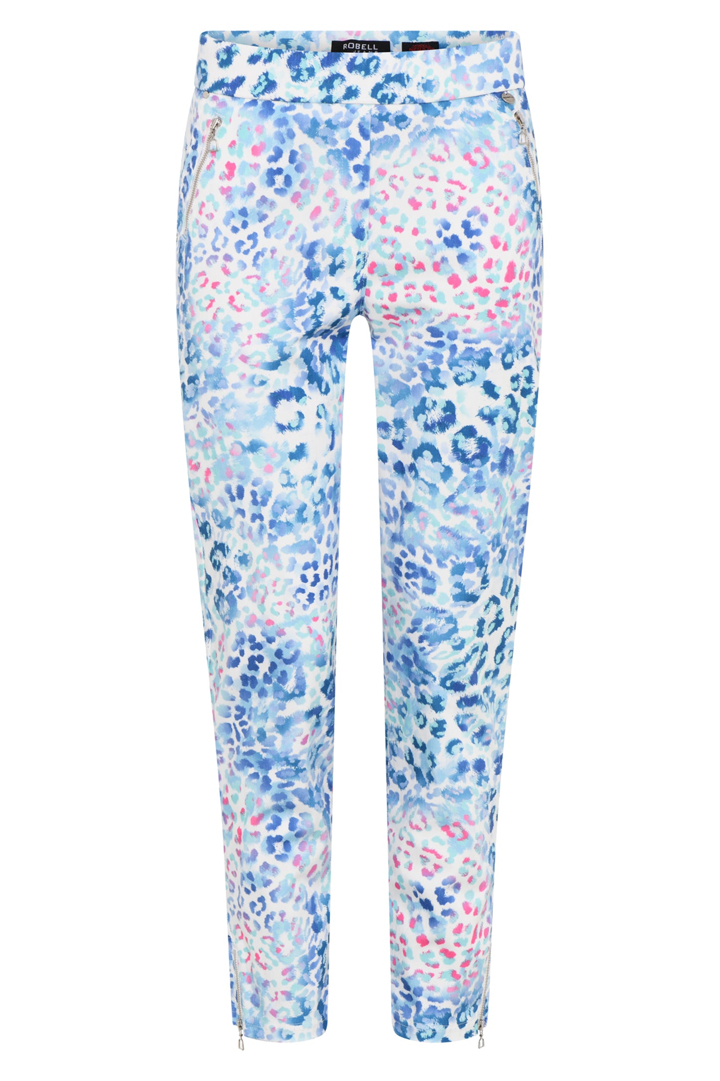 Robell Nena 09 Animal Print Trousers Sea Blue 52502-54749-62