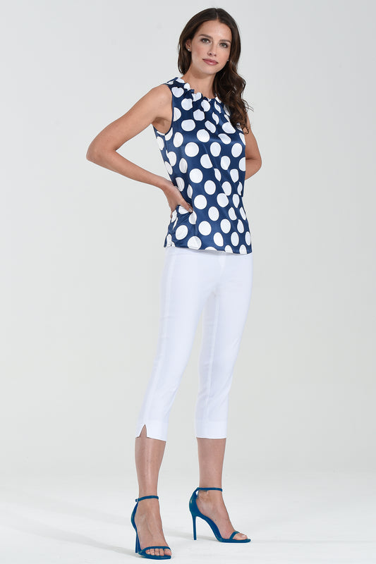 Robell Rose 07 Knee Length Trousers White 51636-5499-10