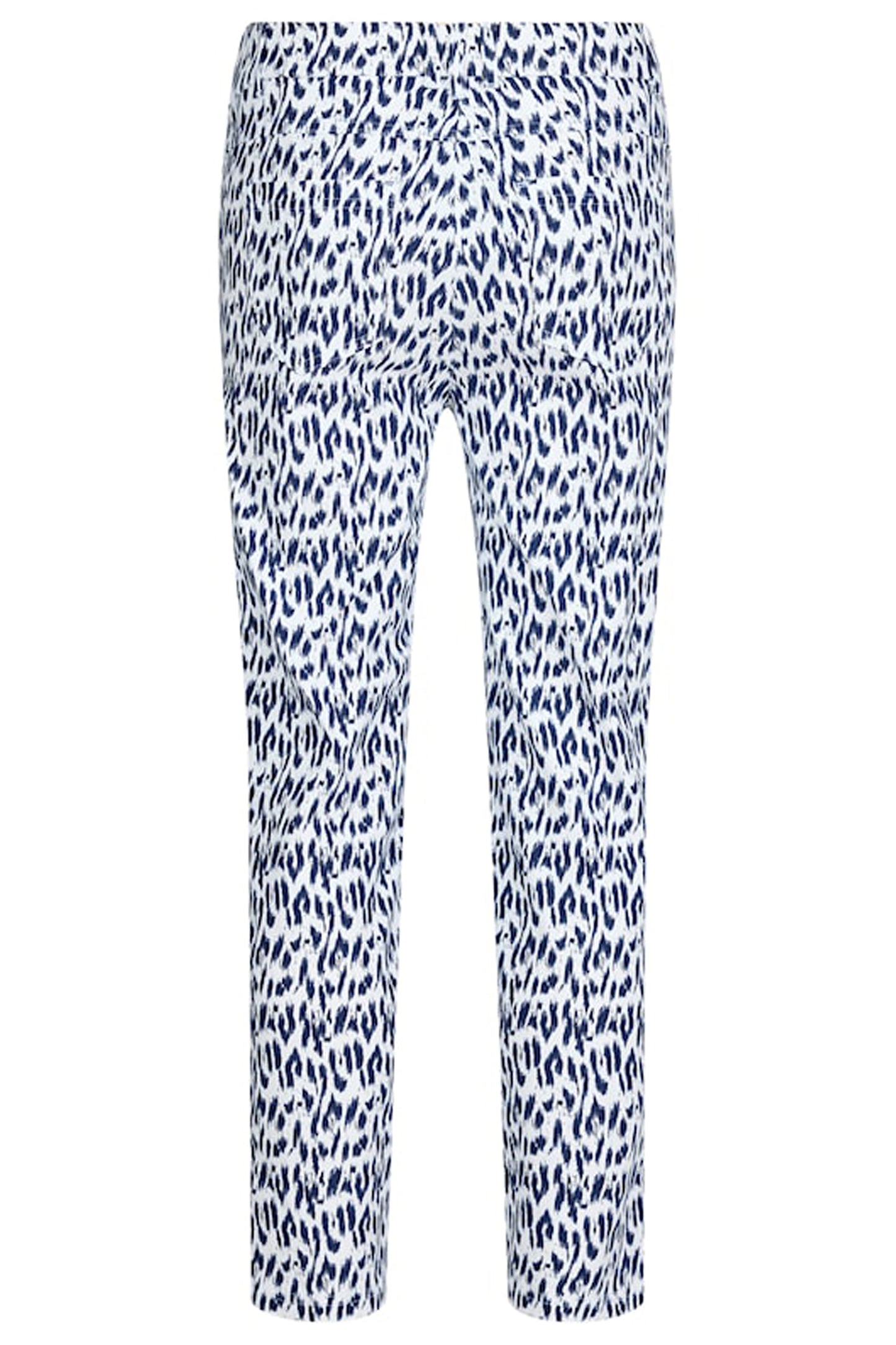 Robell Rose 09 Trousers Navy Print 51538-55120-69