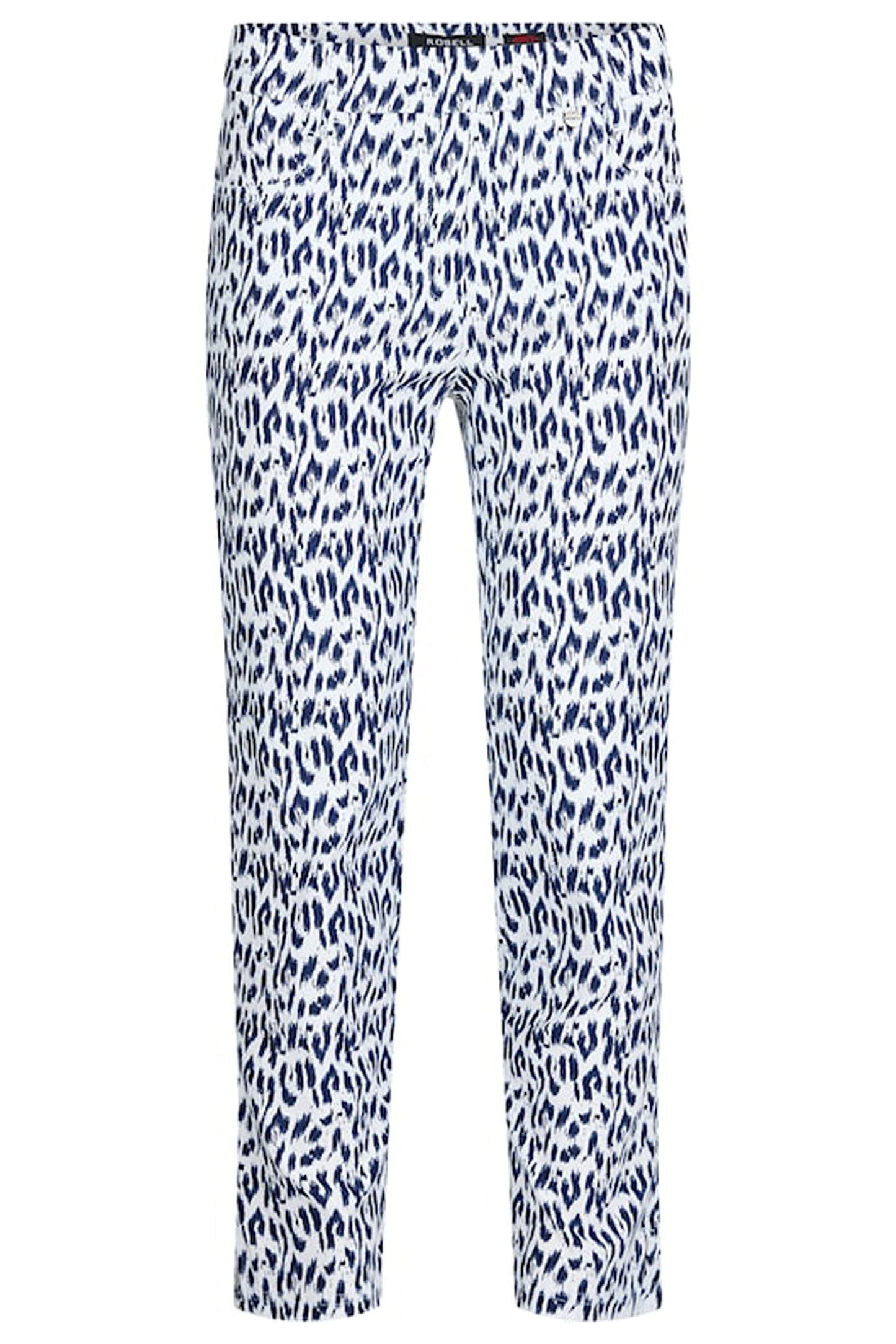 Robell Rose 09 Trousers Navy Print 51538-55120-69