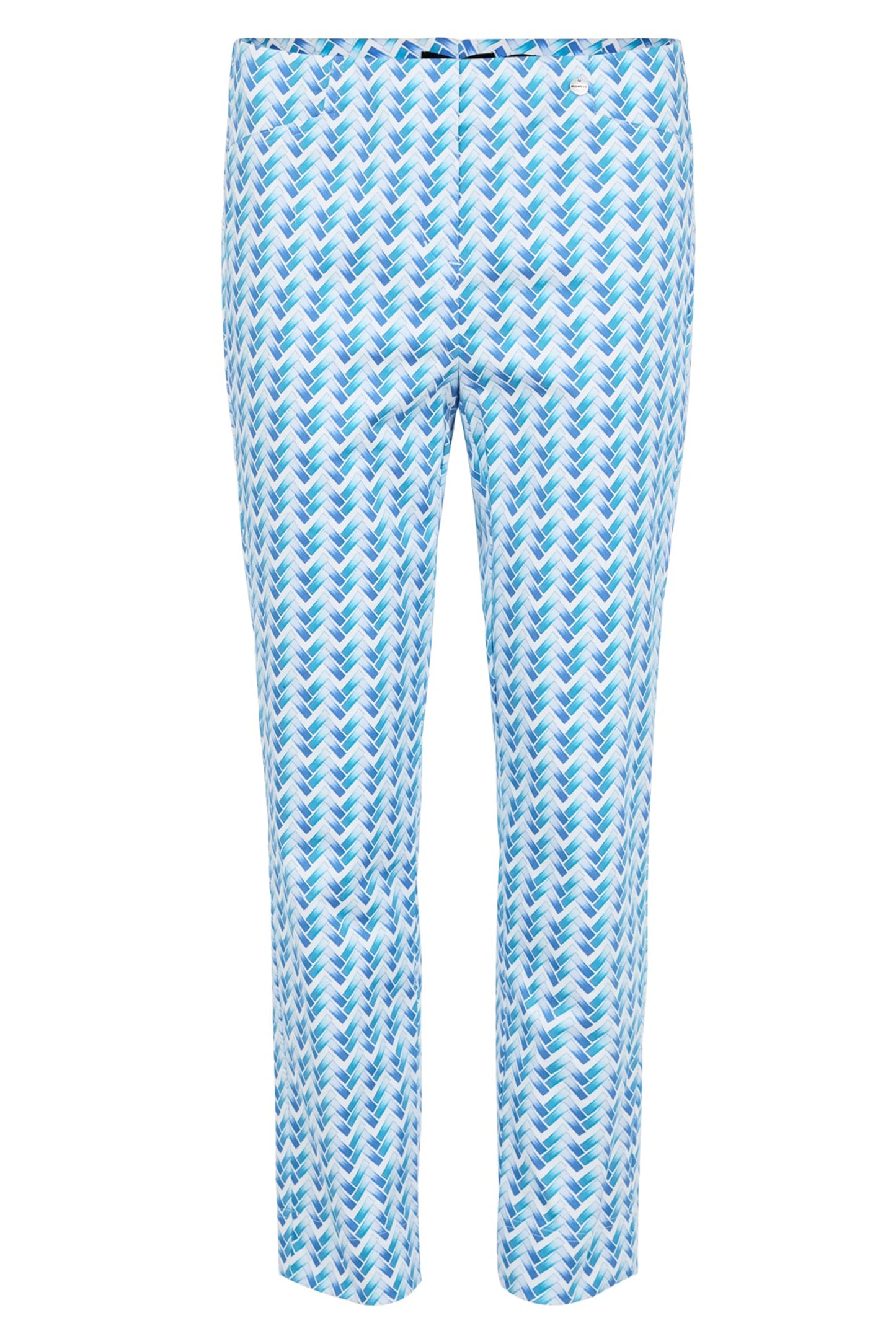 Robell Rose 09 Trousers Pacific Blue Print 51630-55145-750