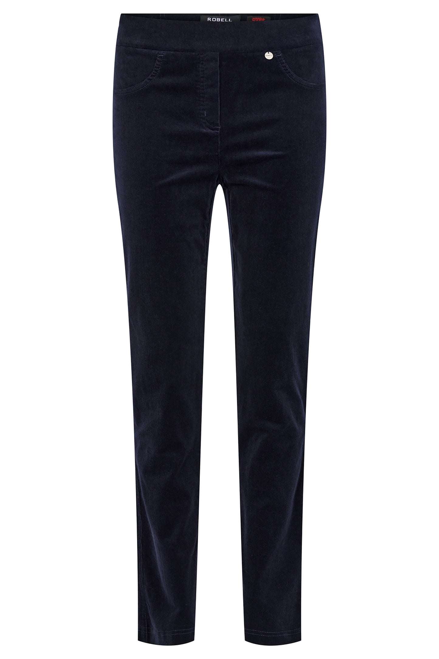 Robell Rose Needle Cord Short Length Trousers Navy 52603-54363-691S - 29" Leg