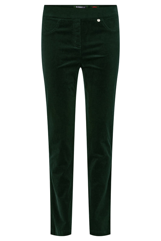 Robell Rose Needle Cord Short Length Trousers Dark Green 52603-54363-89S - 29" Leg