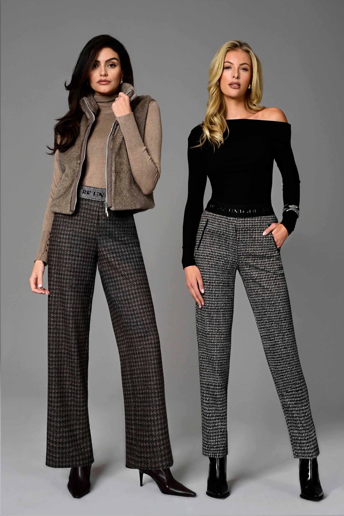 Robell Nelly Check Print Trousers 53446-55184-99