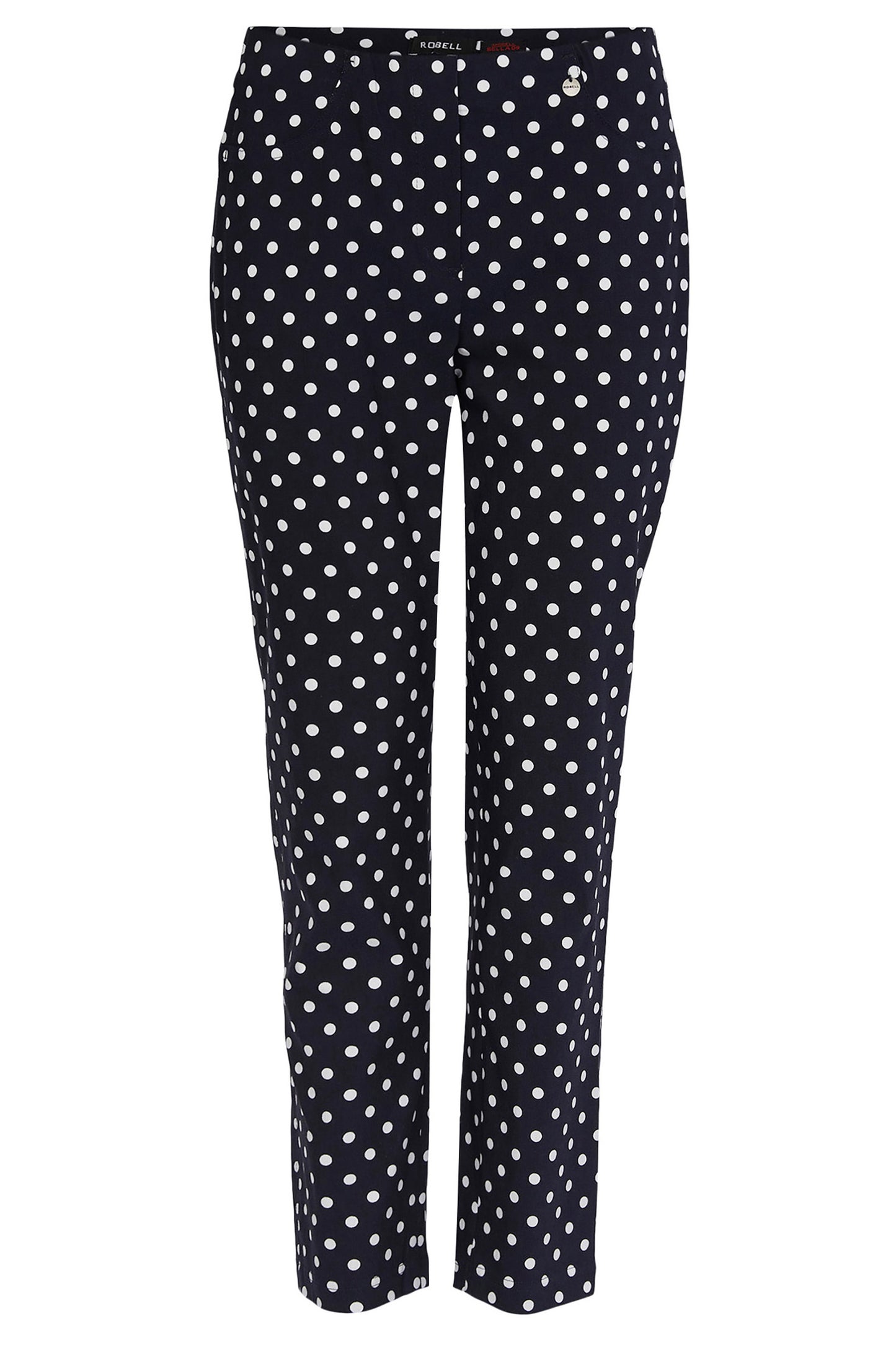 Robell Bella 09 Dot Print Trousers Navy 51560-54570-69