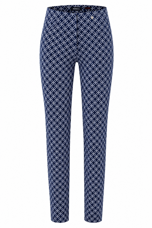 Robell Bella 09 Cropped Trouser Navy 51560-54737-69