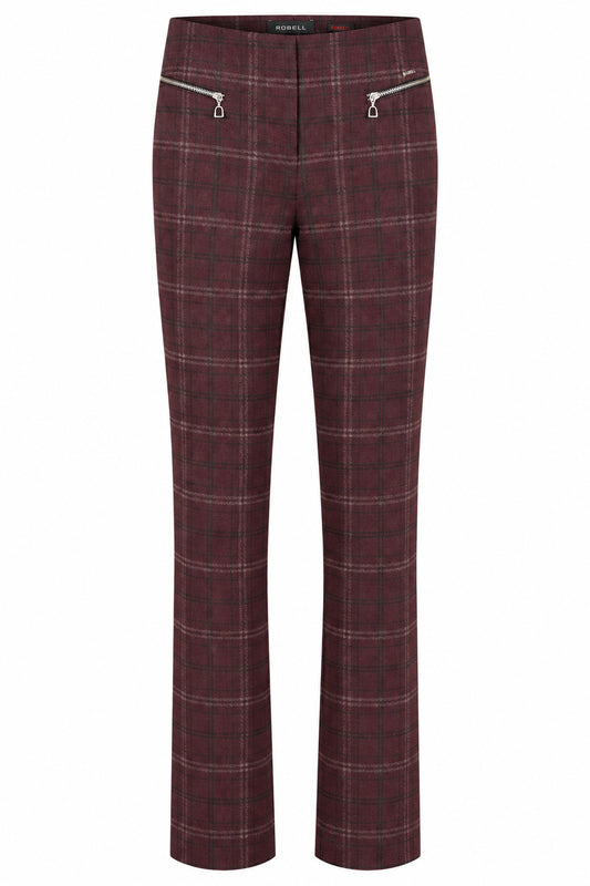 Robell Mimi Red Print Trousers 52499-55228-40