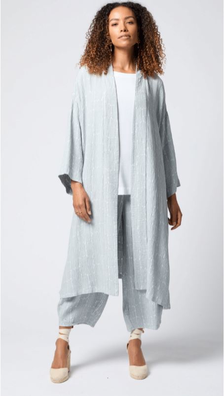 Sahara Textured Square Jacquard Kimono Sea MTJ5607-TSJ