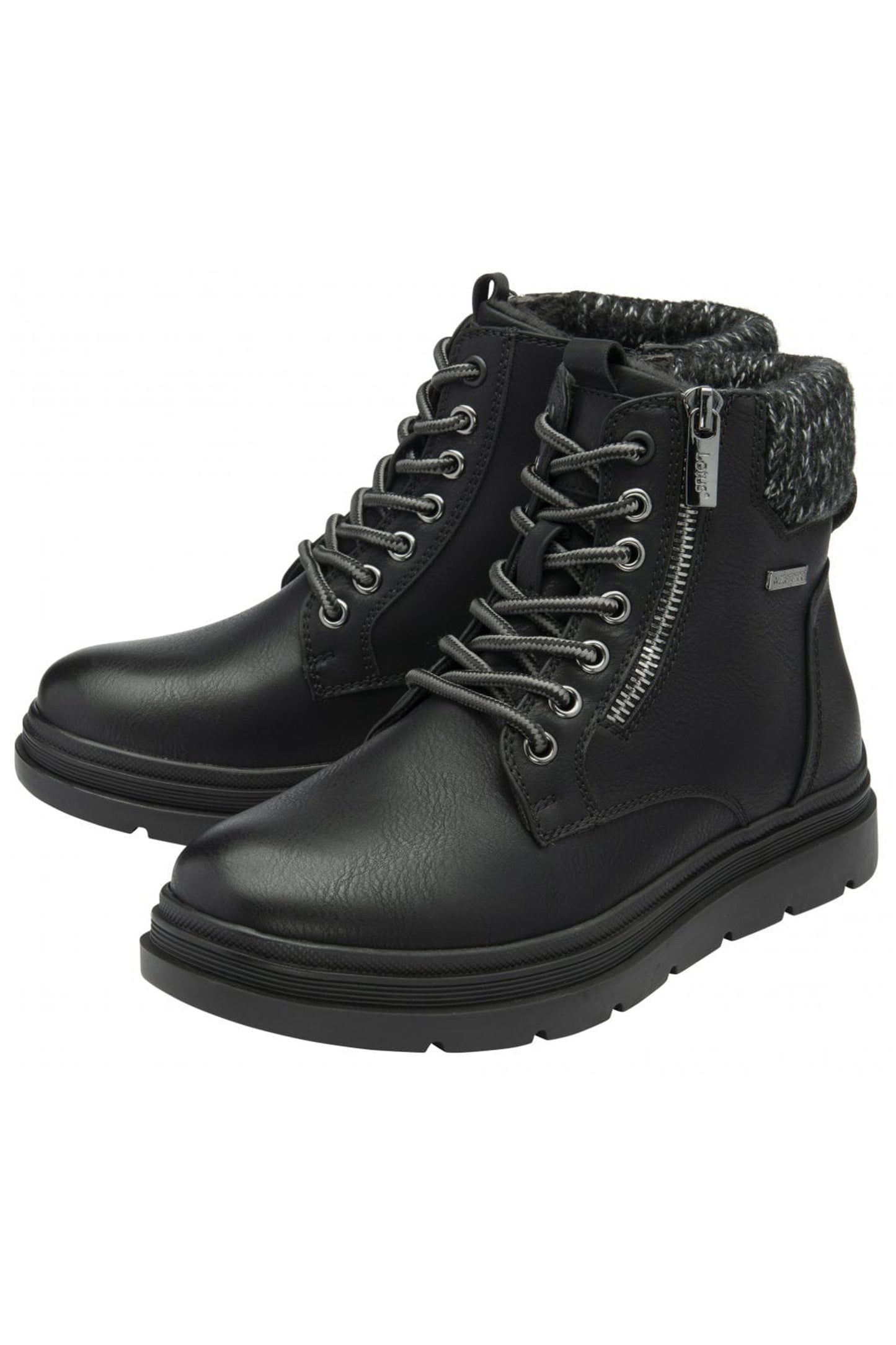 Lotus Matt Saundra Waterproof Ankle Boots Black