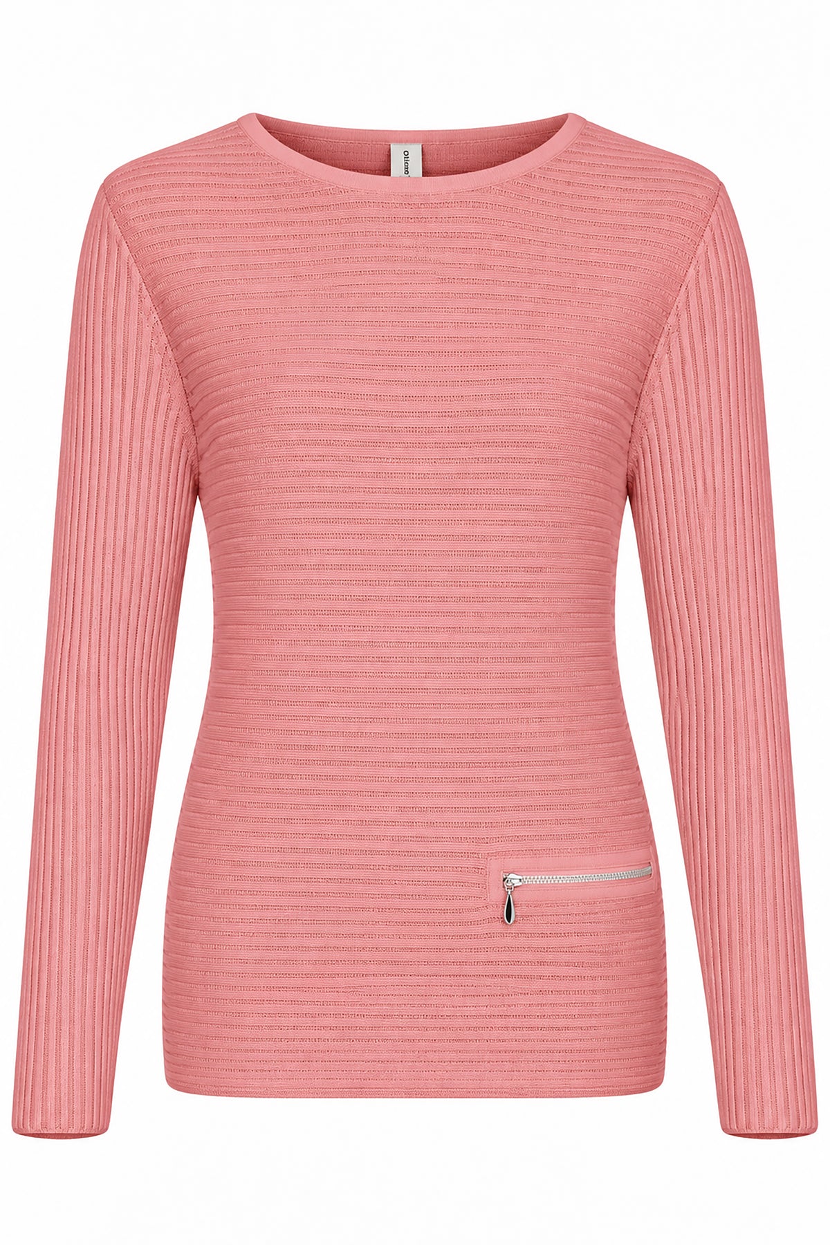 Skovhuus Organic Cotton Zip Detail Sweater Geranium Pink 5353-3014