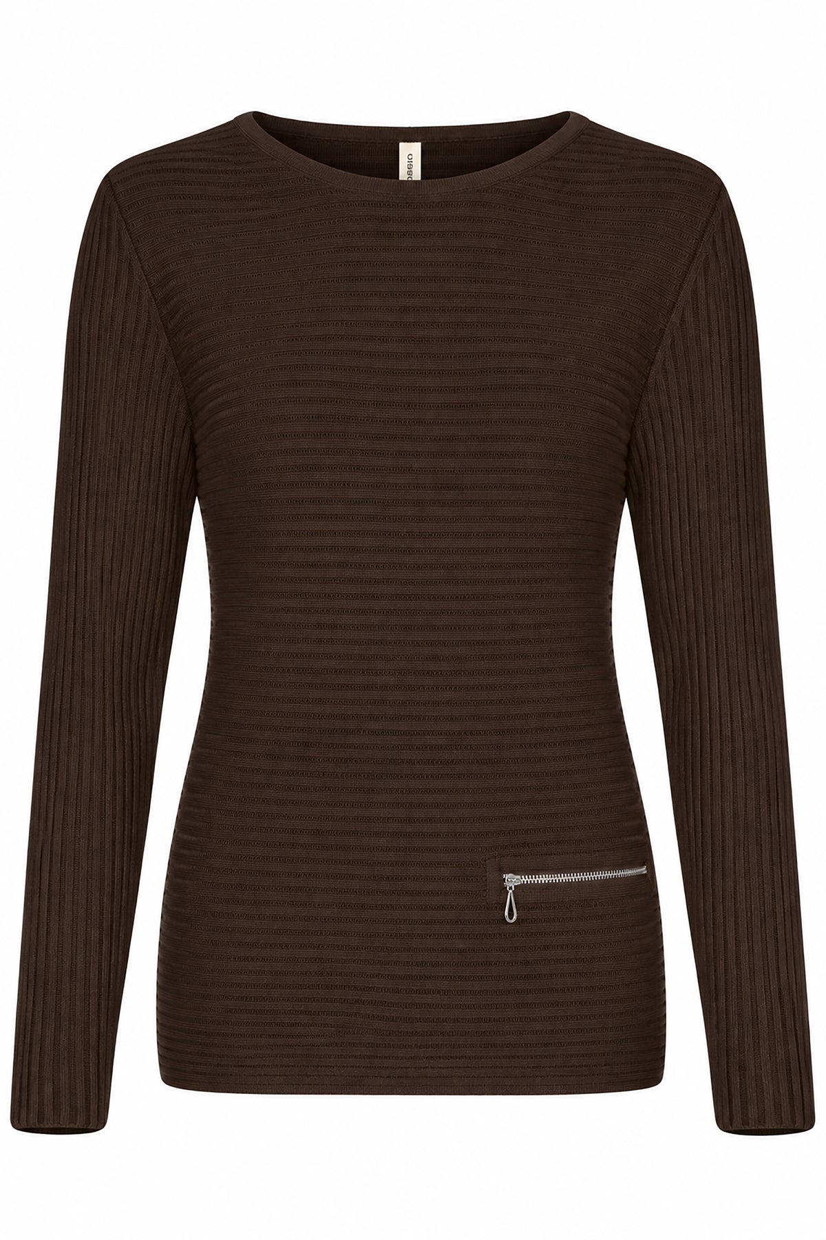 Skovhuus Organic Cotton Zip Detail Sweater Nutella Brown 5353-6060