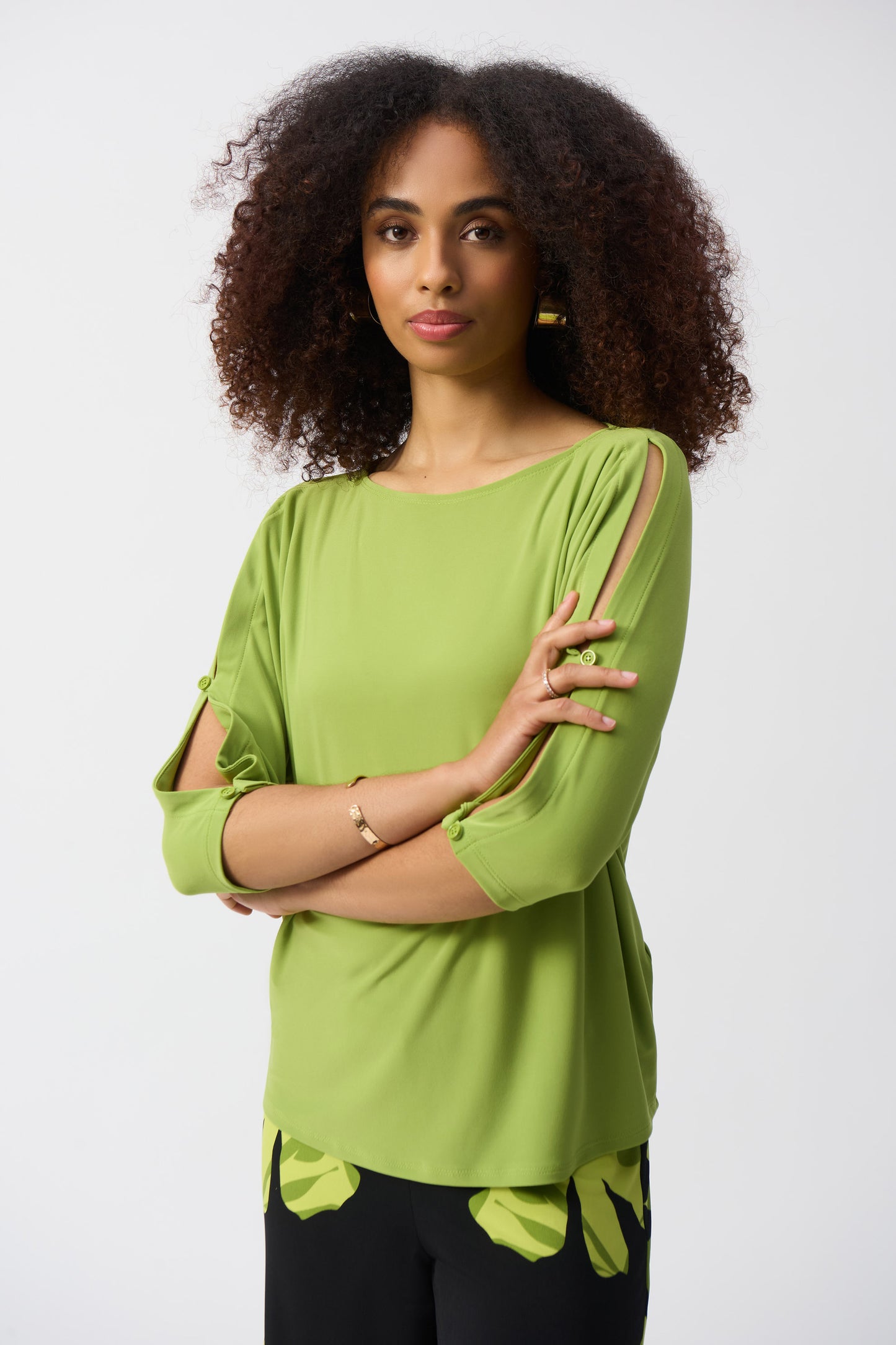 Joseph Ribkoff Silky Knit Boxy Top Greenery 251063-4280