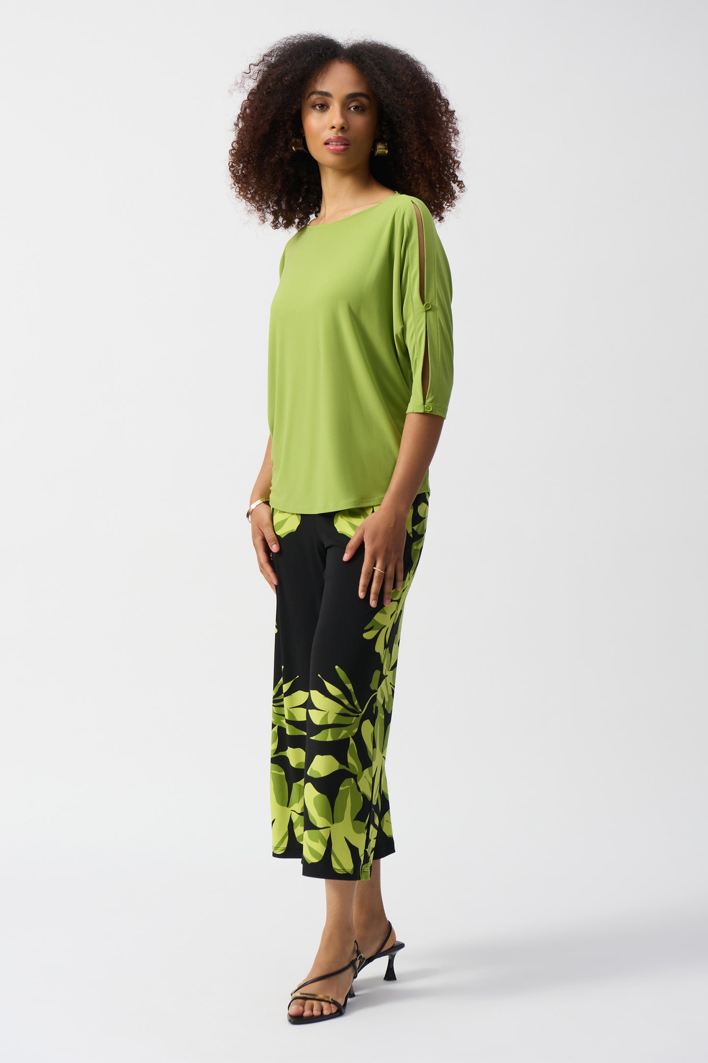 Joseph Ribkoff Silky Knit Boxy Top Greenery 251063-4280