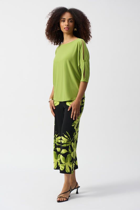 Joseph Ribkoff Silky Knit Boxy Top Greenery 251063-4280