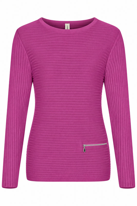 Skovhuus Organic Cotton Zip Detail Sweater Dewberry Lilac 5353-7024