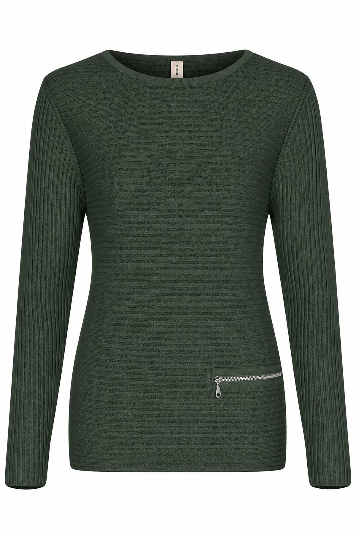 Skovhuus Organic Cotton Zip Detail Sweater Oasis Green 5353-5085