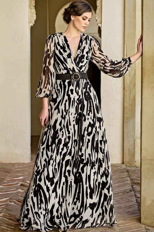 Sonia Pena Long Belted Dress Unique 1260036