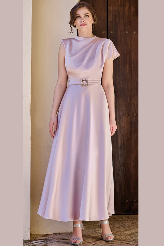 Sonia Pena Asymmetrical Floaty Dress Pink 1260010