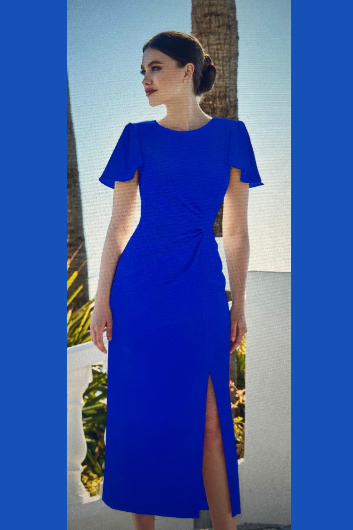 Sonia Pena Fitted Dress Royal Blue 1260034