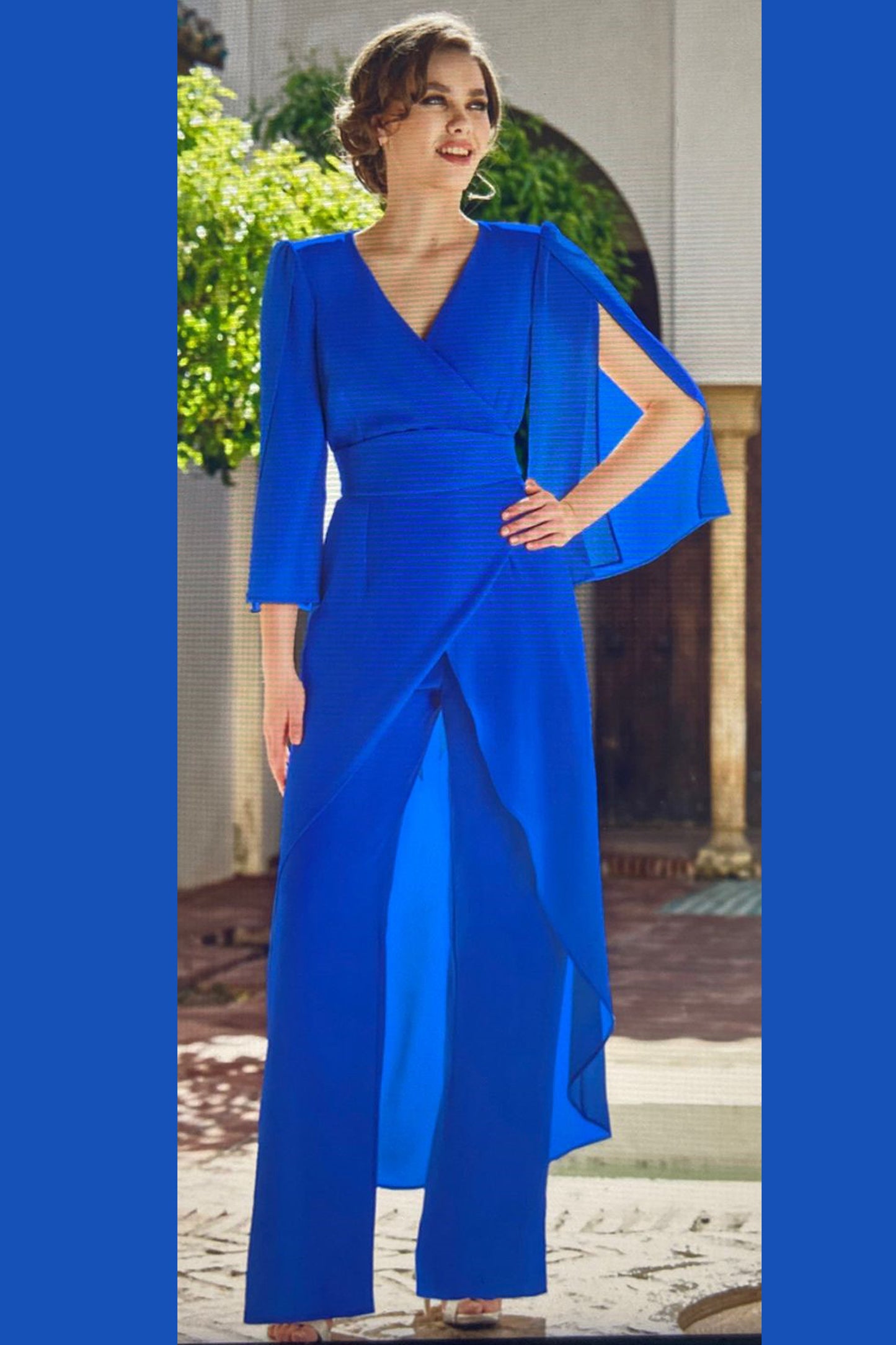 Sonia Pena Kaftan Two Piece Set Royal Blue 1260058