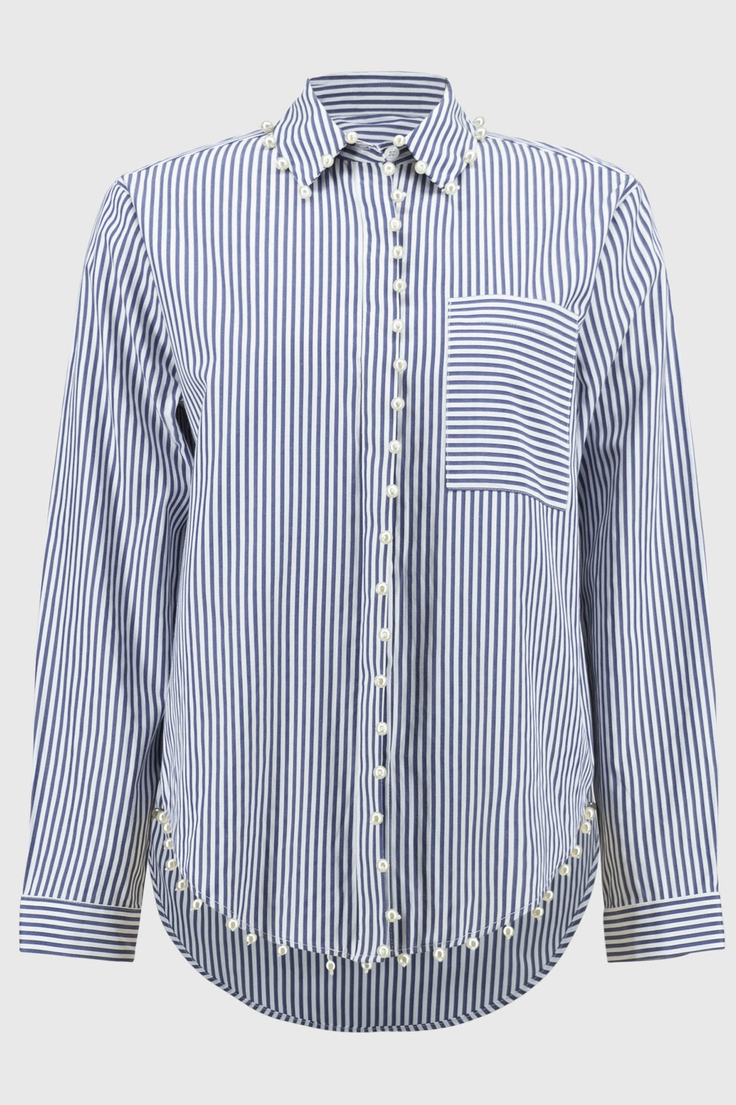 Joseph Ribkoff Striped Stretch Cotton Shirt Midnight Blue/White 251942-2230