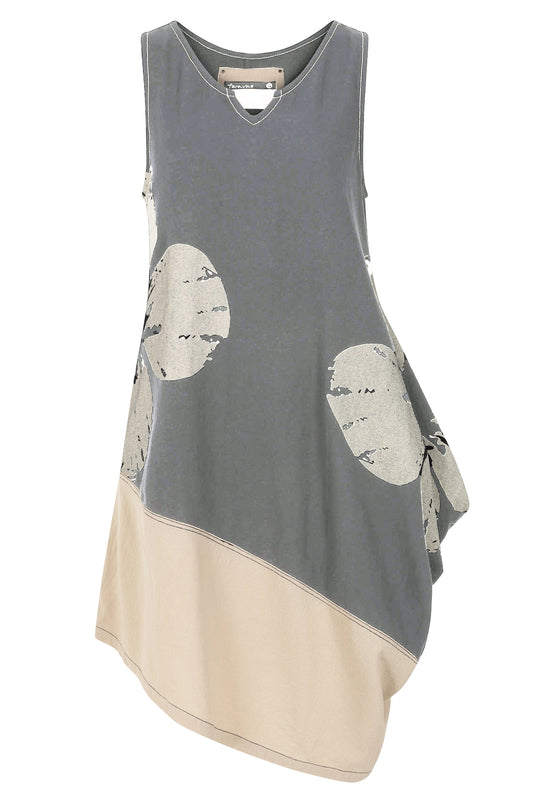 Tara Vao Printed Sleeveless Dress Grey/Off White Lolita 8134