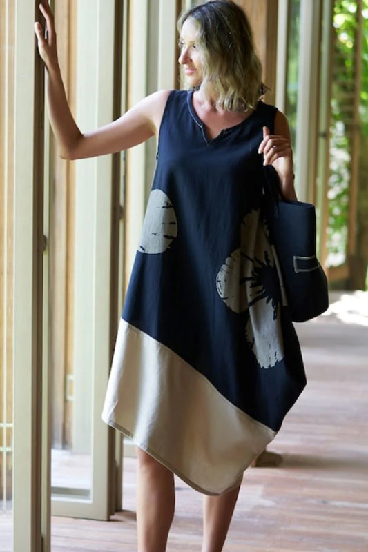 Tara Vao Printed Sleeveless Dress Blue/White Lolita 8134