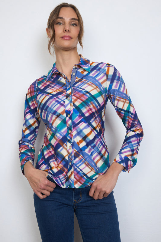 Tinta Abstract Plaid Print Shirt Multi Irene