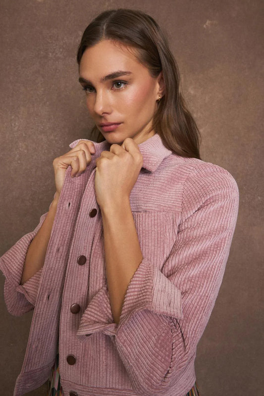 Tinta Straight Cut Corduroy Jacket Pink Alces