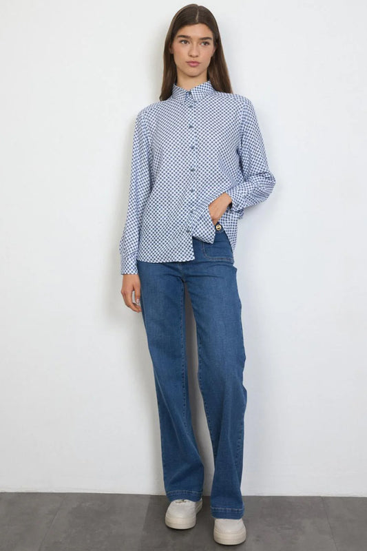 Tinta Geometric Print Shirt Blue/Multi Tosca