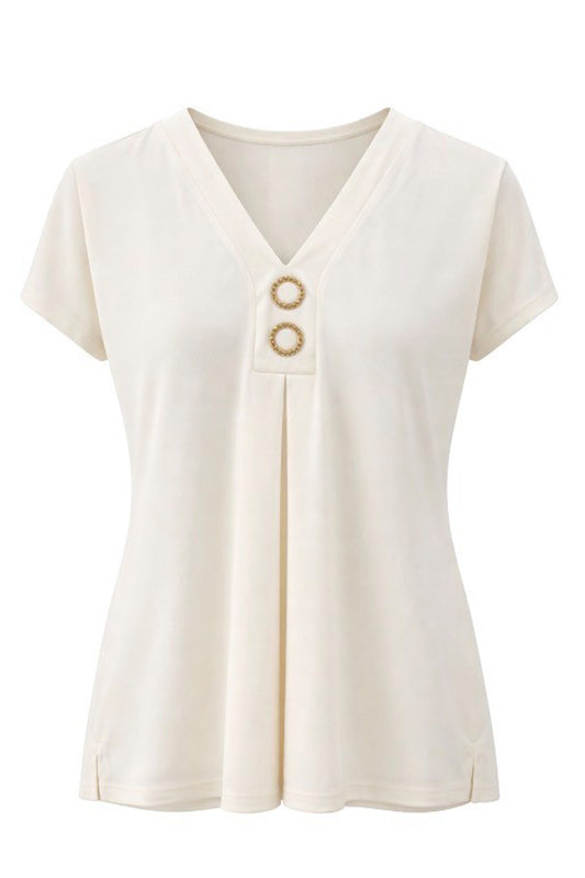 Tinta Ring Detail Top Cream Sae