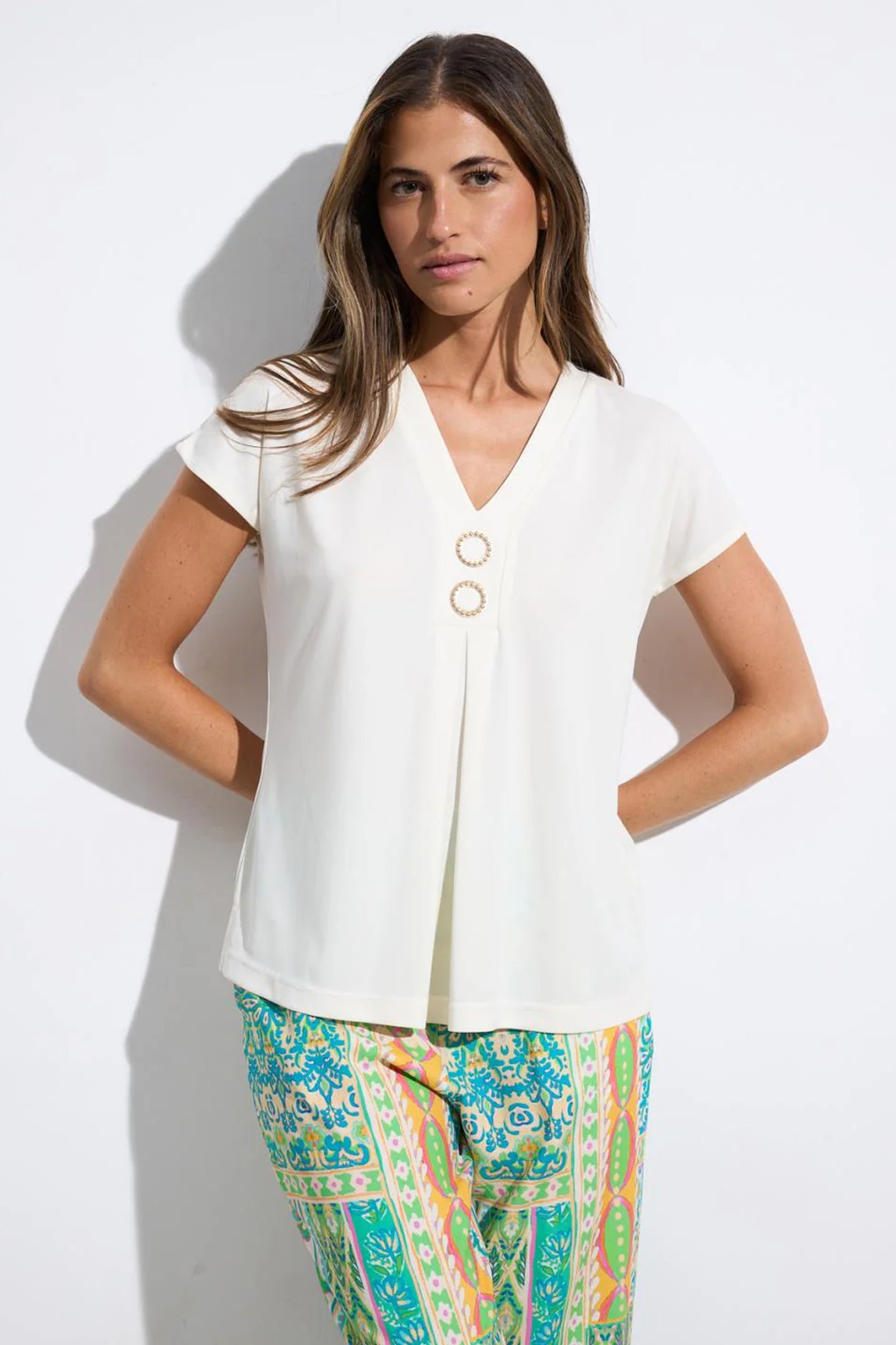 Tinta Ring Detail Top Cream Sae
