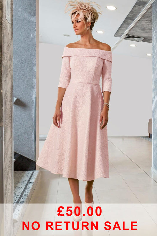 Veromia Occasions Embossed detail A-line dress Rose VO7716