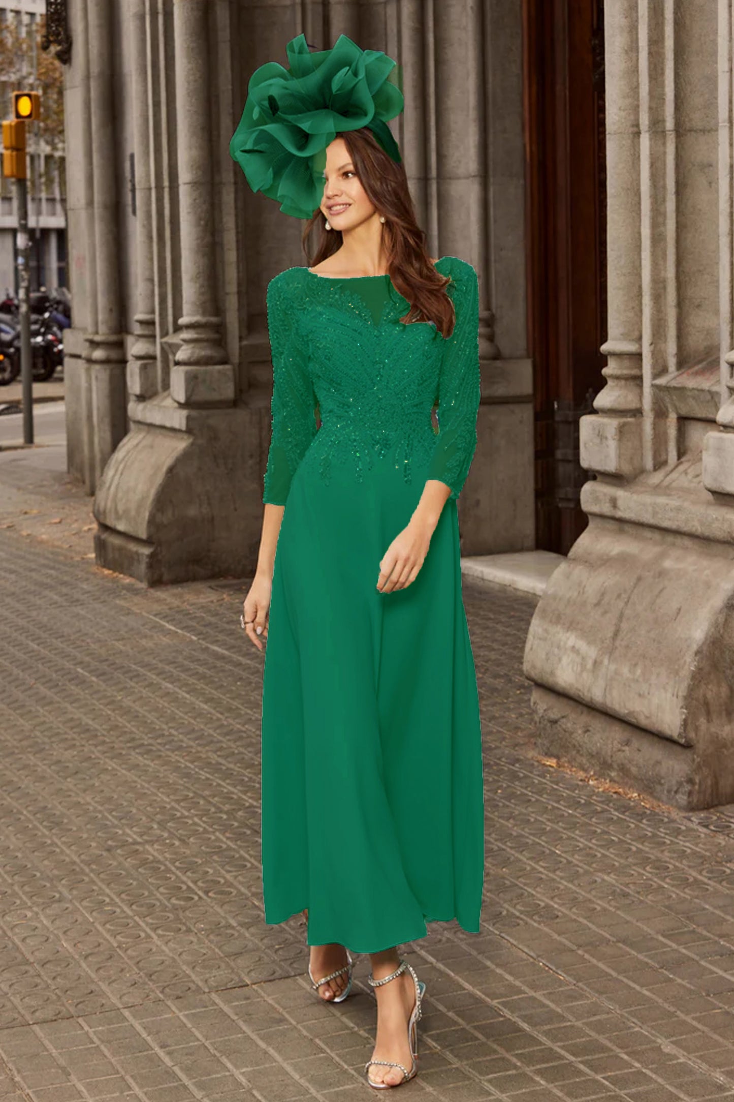 Veni Infantino A-Line Embellished Dress Teal 992533
