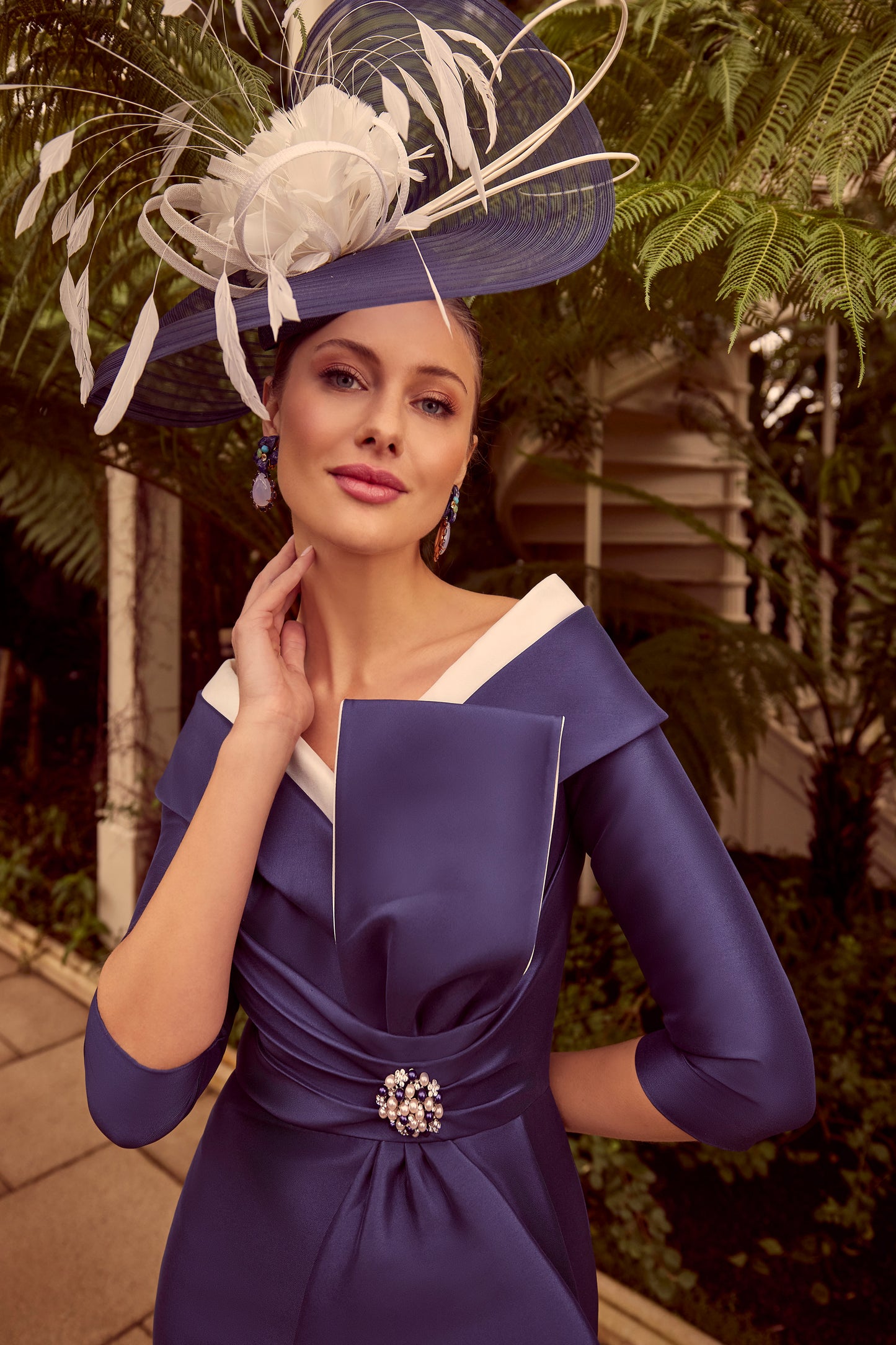 Veni Infantino Crepe Dress - Navy/Ivory - 992313