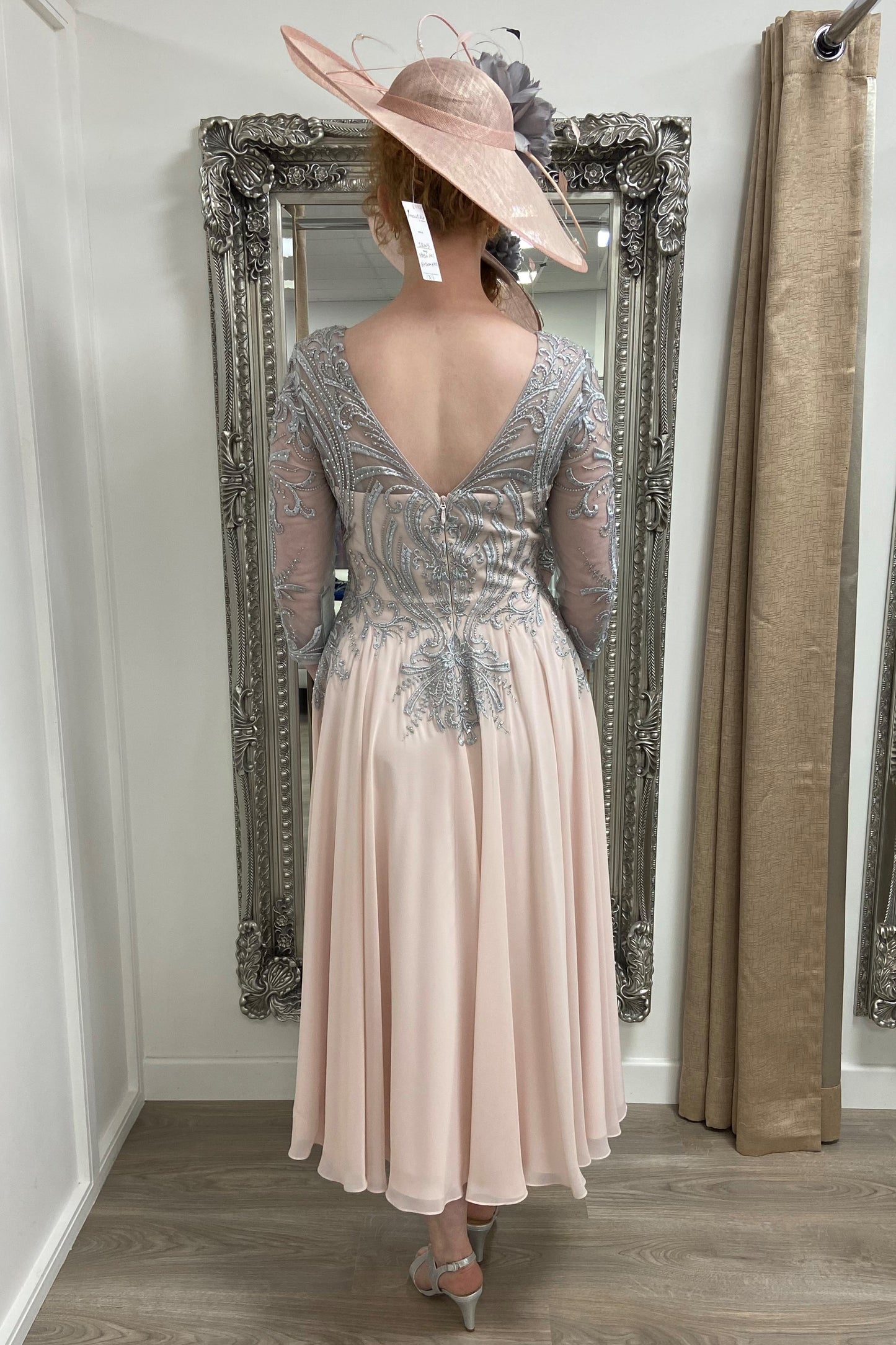 Veni Infantino Sheer Lace Bodice Dress Silver/Ice Pink 992155A