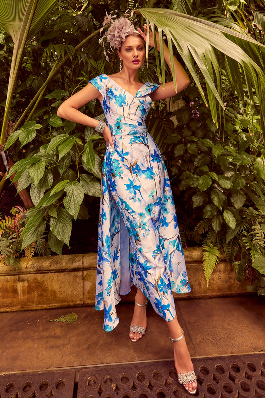 Veni Infantino Overskirt Detail Dress - Azul Print- 992033B
