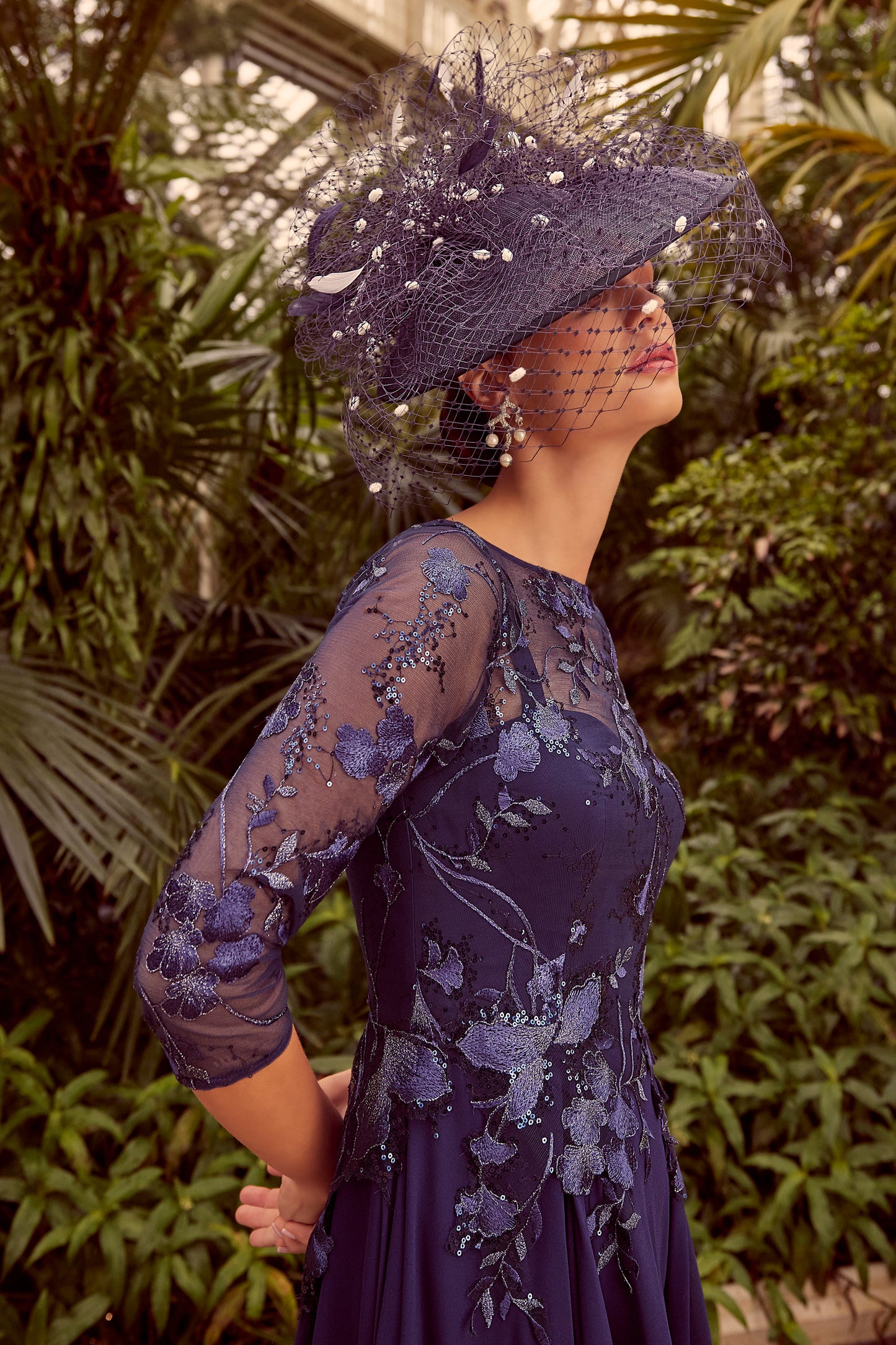 Veni Infantino Chiffon & Lace Dress - Navy - 992318