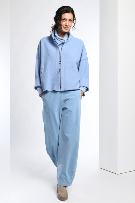 Vetono Boiled Wool Zip Jacket Light Blue 9601-063-712