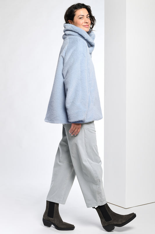 Vetono Funnel Neck Cocoon Jacket Light Blue 9603-065-712