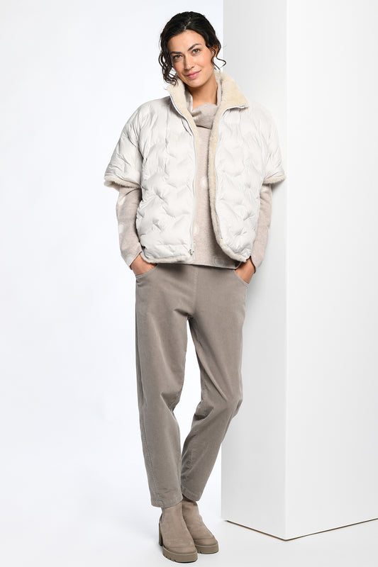 Vetono Quilted Reversible Vest Cream 9603-063-114