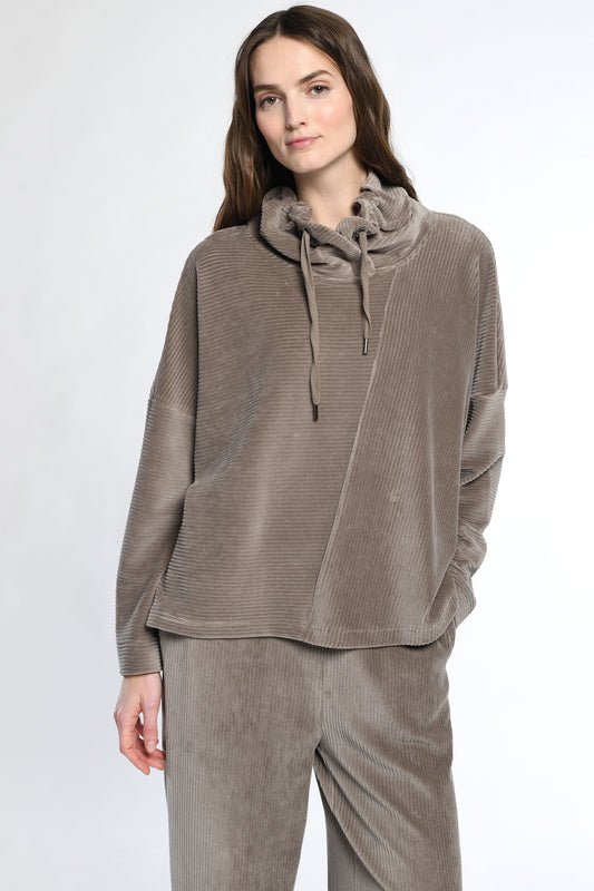 Vetono Boiled Wool Pullover Taupe 9619-023-305