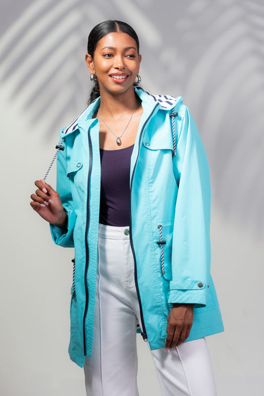 Alison Sheri Waterproof Hooded Jacket Aqua A45126