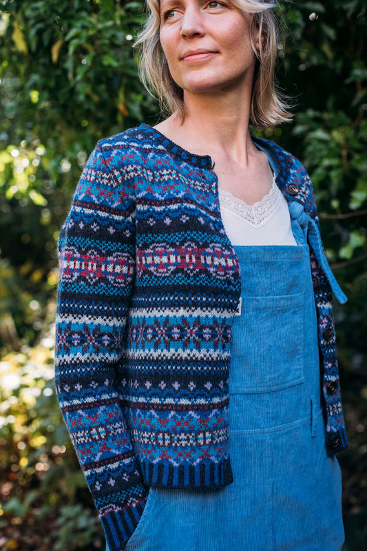 ERIBE Westray Fairisle Stripe Cardigan Midnight C4199