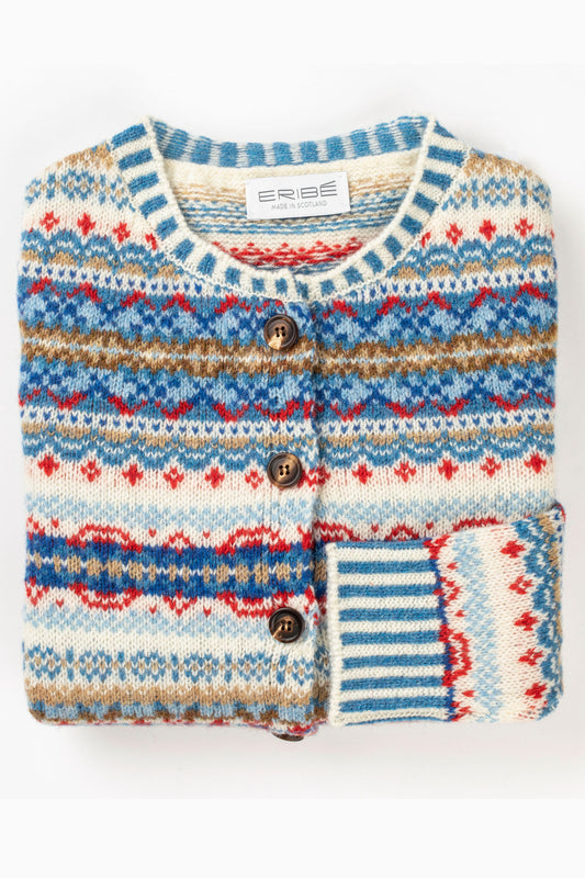 ERIBE Westray Fairisle Stripe Cardigan Cotswold C4199