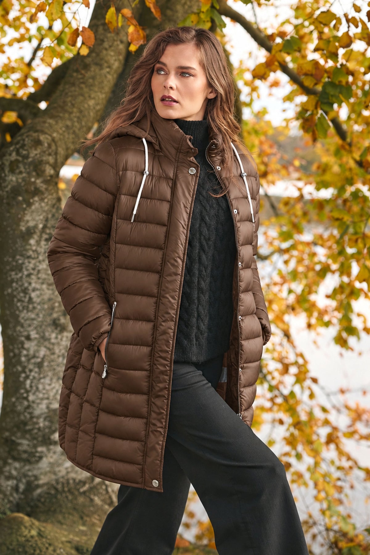 Frandsen Water Repellent Hooded Jacket Brown 103-588-39