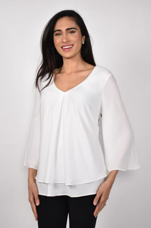 Frank Lyman Double Layer Chiffon Blouse White 176335
