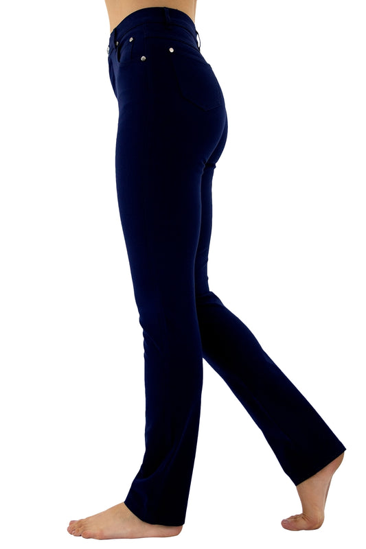 Marble Slim Full Length Straight Leg Jeans Navy 2403-103