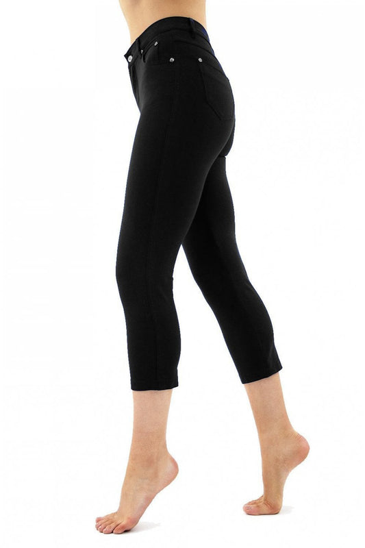 Marble Mid Calf Skinny Jeans Black 2412-101